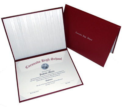 Gray Diploma Cover Smooth Certificate 8 1/2 x 11 Grad Days