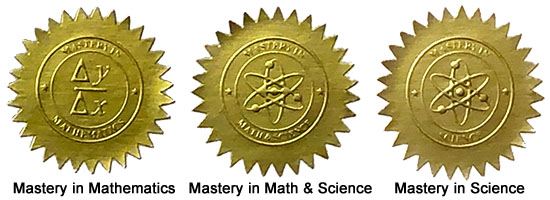 Mastery in Math and Science Stickers