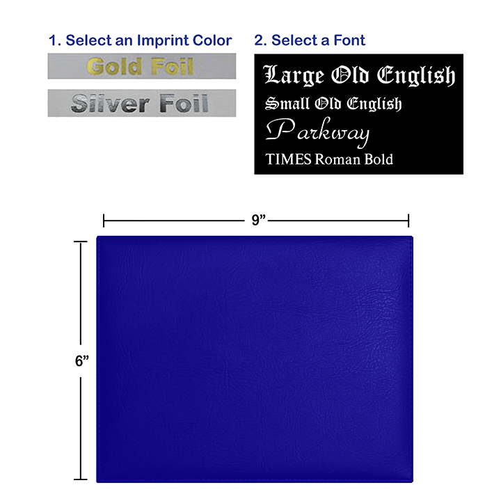 Foil Stamped Royal Blue Diploma Cover
