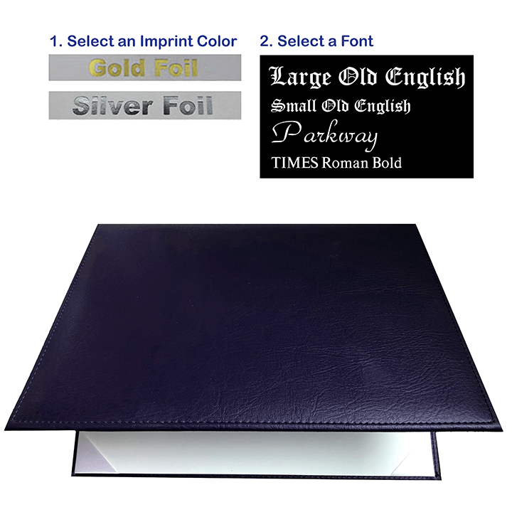 Imprinted Navy Blue Diploma Cover