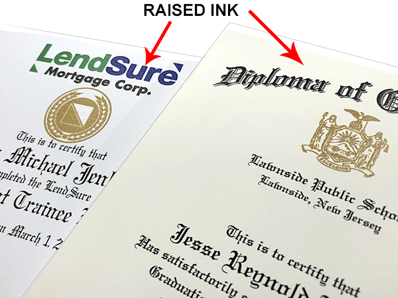 Diploma Raised Ink Thermography