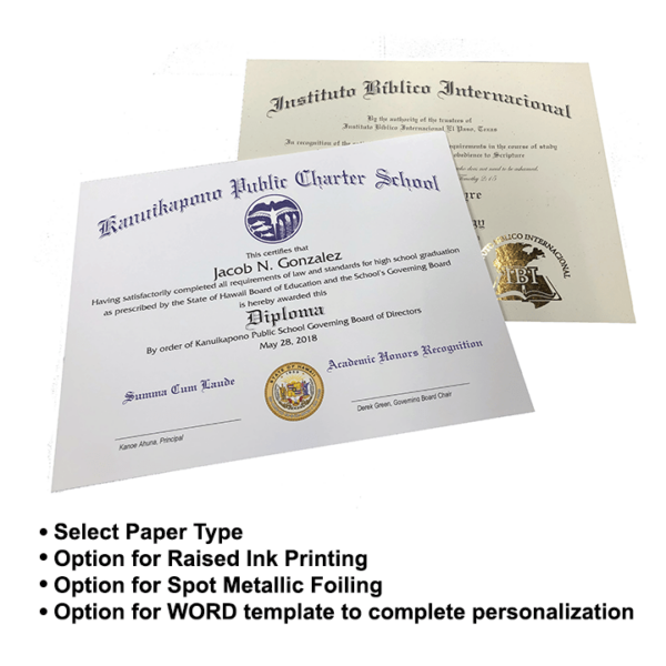 High School Diploma Printing by Graduaiton Ink