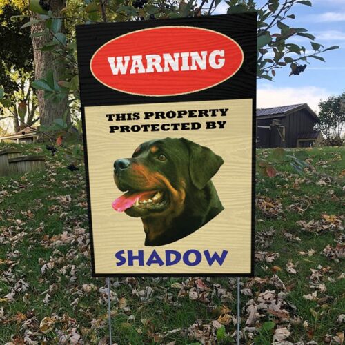 Personalized Warning This Yard Protected by Dog Sign