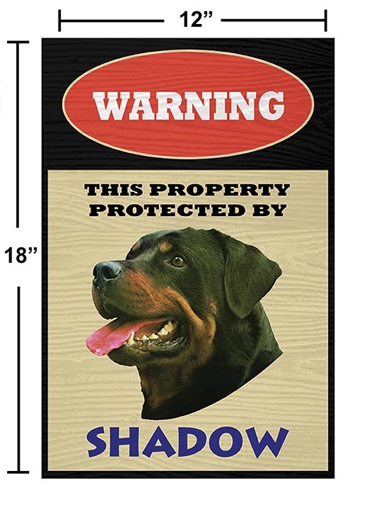 Personalized Warning This Yard Protected by Dog Sign