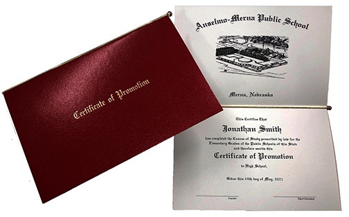 Leatherette Red Certificate Printing