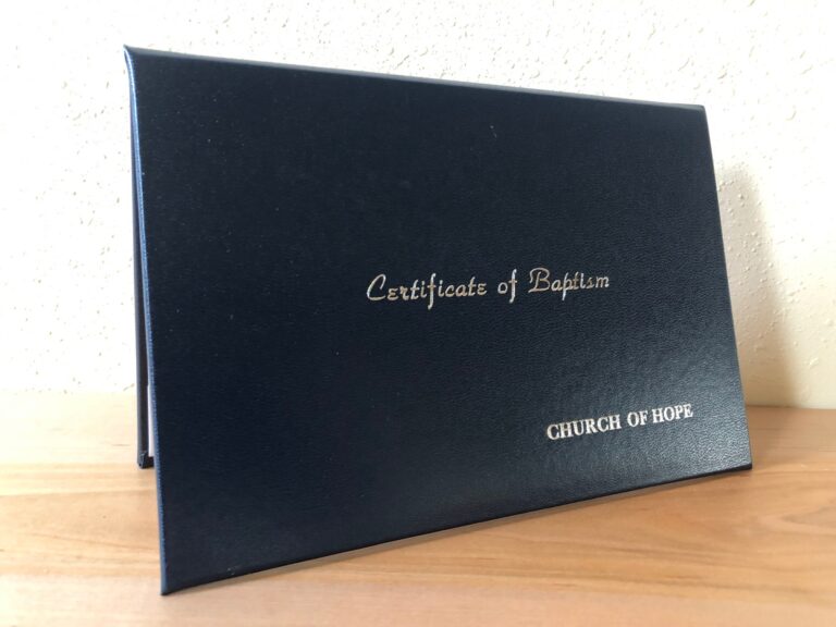 baptism certificate holder