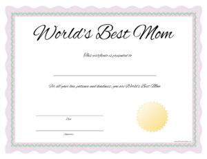 Best Mom Certificate