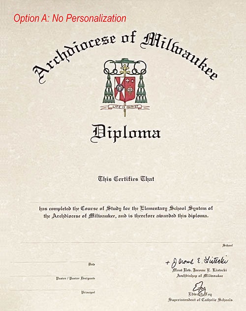 Milwaukee Archdiocese Diplomas Option A