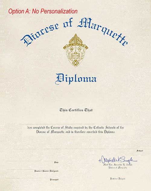 Marquette Diocese Diplomas Option A