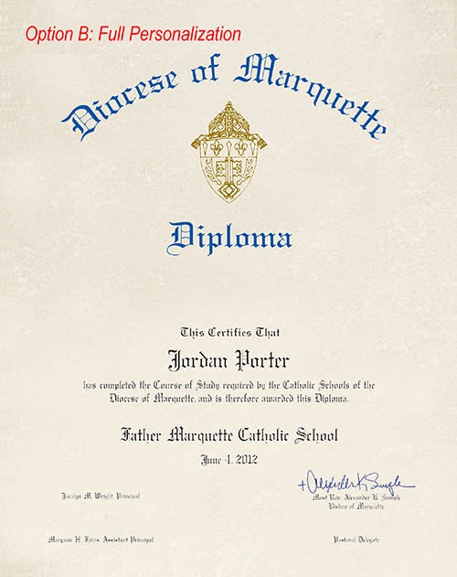 Marquette Diocese Diplomas Option B