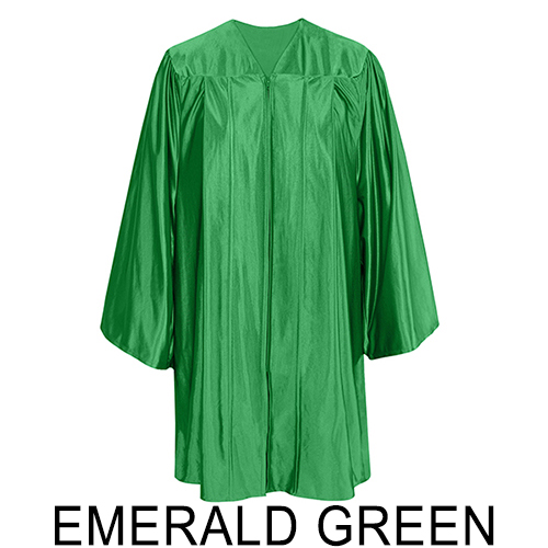 Shiny Emerald Green Graduation Gown