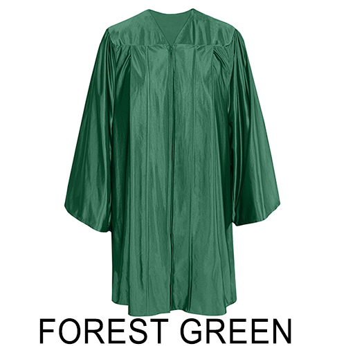 Shiny Forest Green Graduation Gown