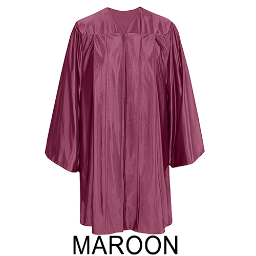 Shiny Maroon Graduation Gown