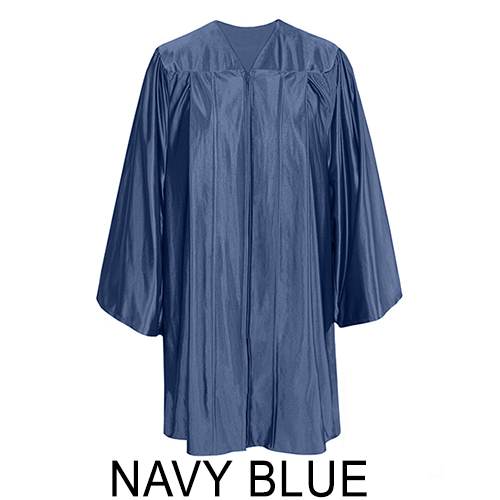 Shiny Navy Blue Graduation Gown