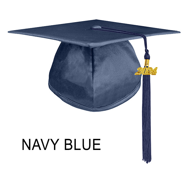 Shiny Navy Blue Graduation Cap