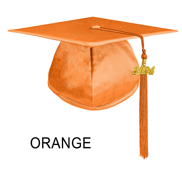 Shiny Orange Graduation Cap