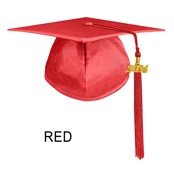 Shiny Red Graduation Cap