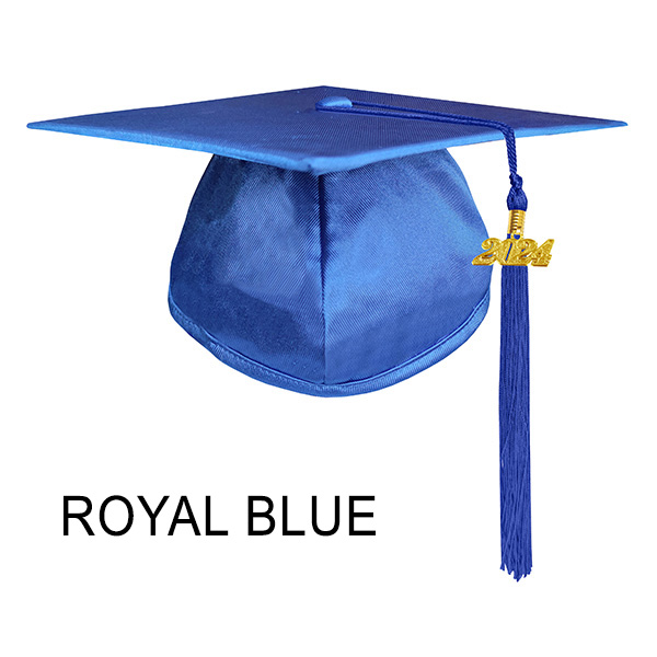 Shiny Royal Blue Graduation Cap