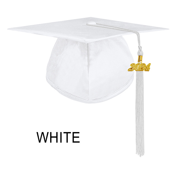 Shiny White Graduation Cap