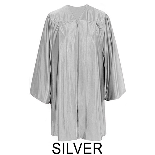 Shiny Silver Graduation Gown