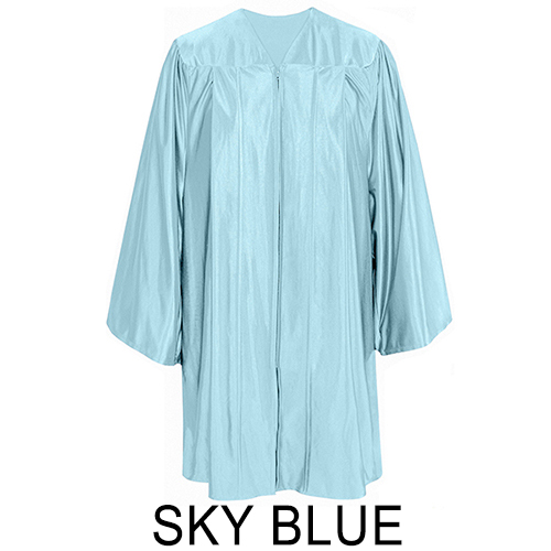 Shiny Sky Blue Graduation Gown