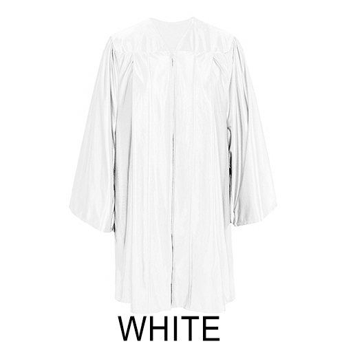 Shiny White Graduation Gown