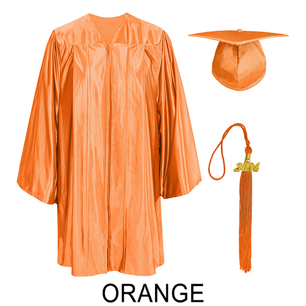 Shiny Orange Kindergarten Cap and Gown Set