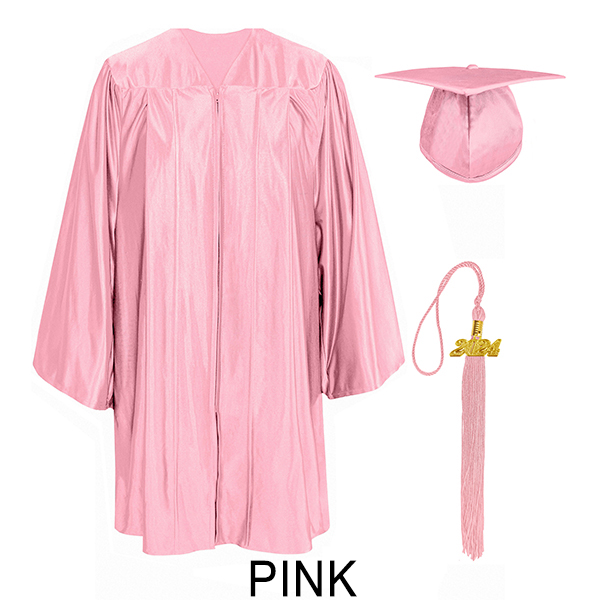 Shiny Pink Kindergarten Cap and Gown Set