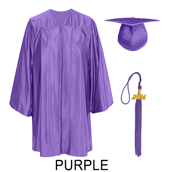 Shiny Purple Kindergarten Cap and Gown Set