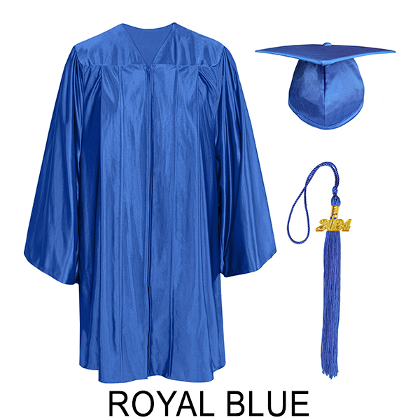 Shiny Royal Blue Kindergarten Cap and Gown Set