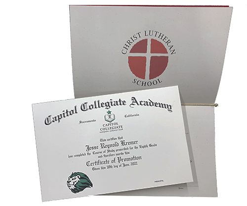 Christian Kindergarten Certificate with Envelope